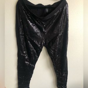 Wet sequin leggings. Front sequins and back is knit.